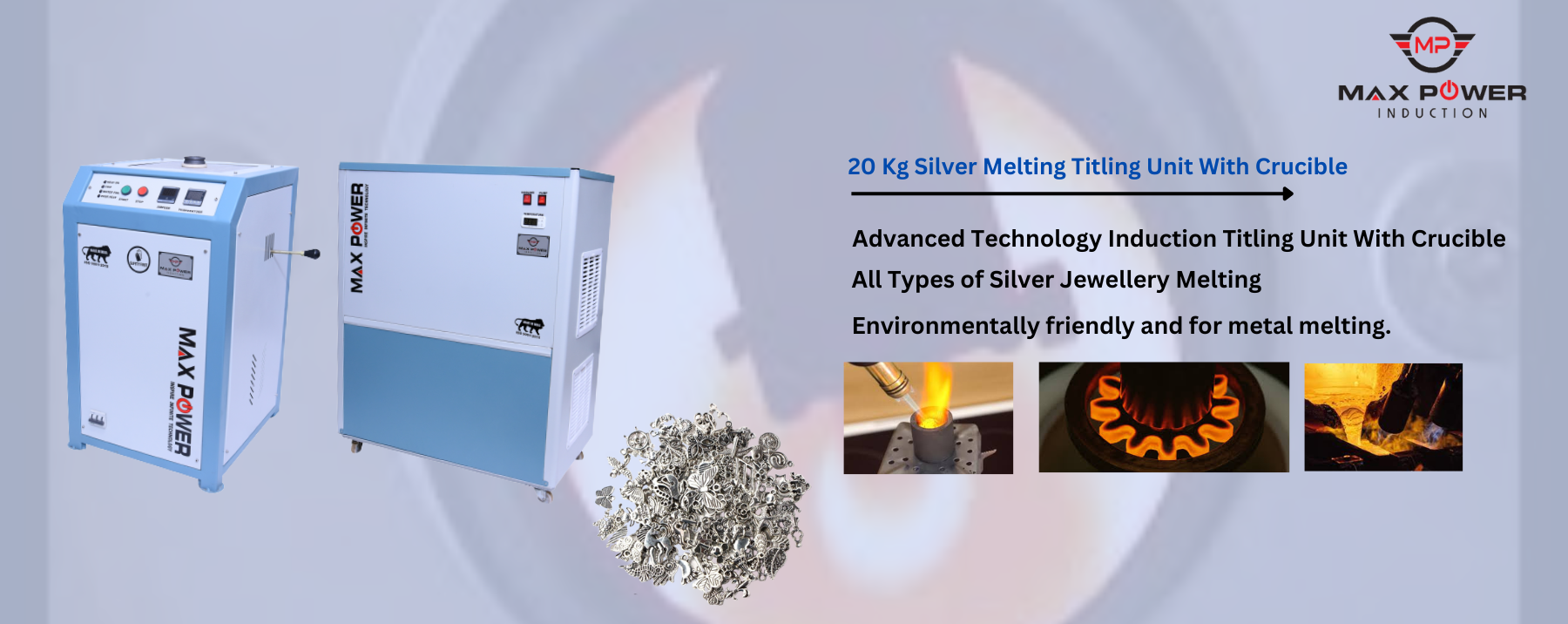 20 Kg Silver Melting Titling Unit With Crucible